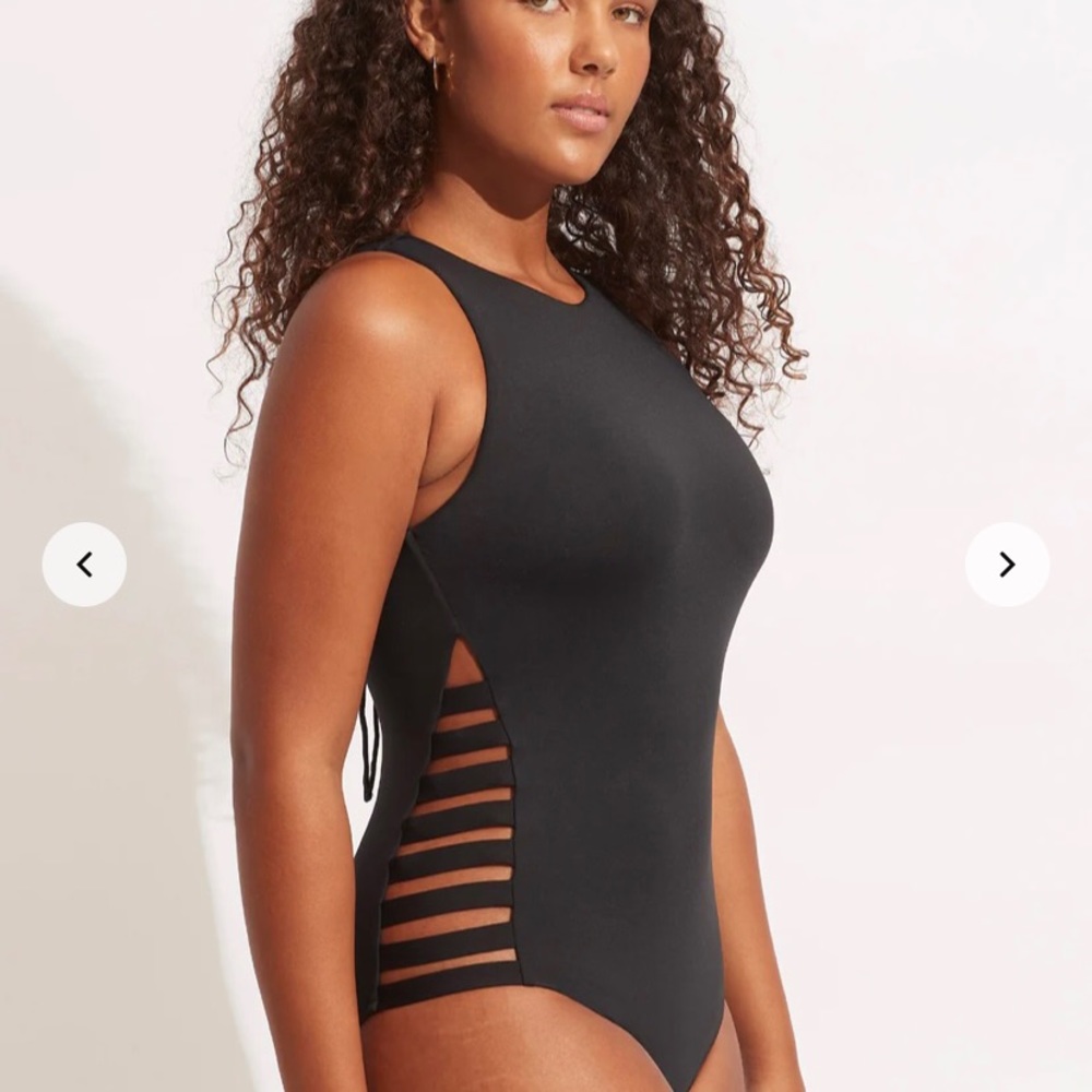 Seafolly high neck multi-strap one-piece